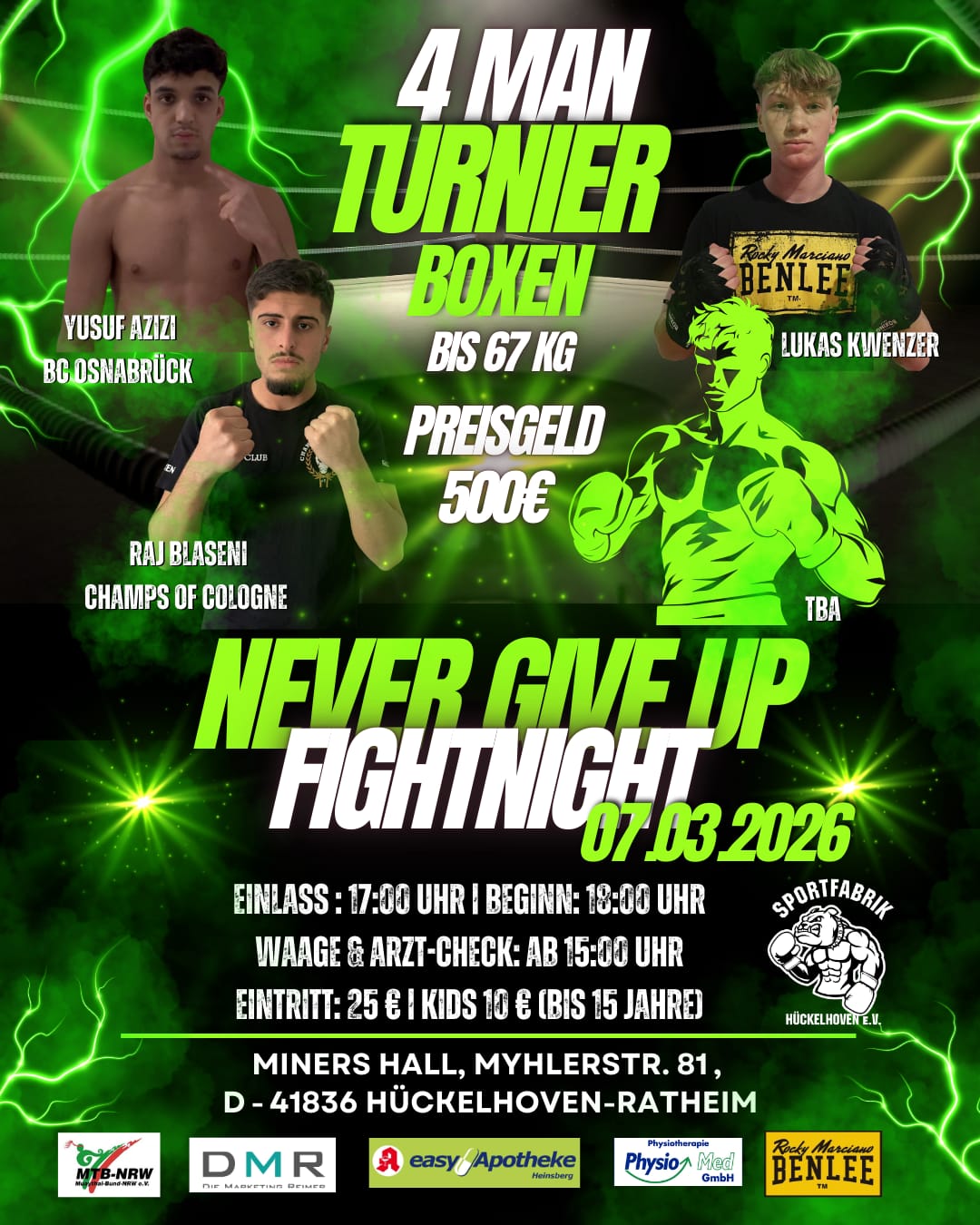 Nerver Give Up Fightnight Hückelhoven - € 500  Preisgeld !